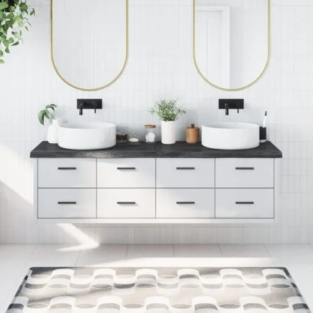Encimera de baño madera tratada marrón oscuro 180x50x(2-6) cm de vidaXL, Encimeras - Ref: Foro24-3156262, Precio: 143,82 €, D...