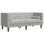 Sofá Chesterfield Gris claro 174 x 74.5 x 70.5 cm Terciopelo
