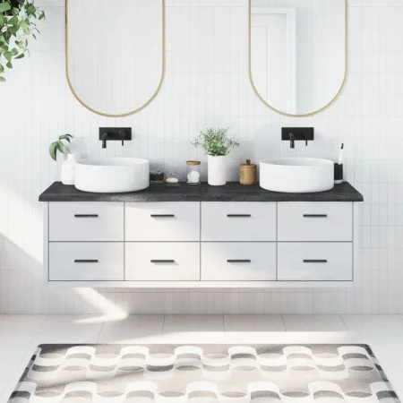 Encimera de baño madera tratada marrón oscuro 180x50x(2-4) cm de vidaXL, Encimeras - Ref: Foro24-3156261, Precio: 121,25 €, D...
