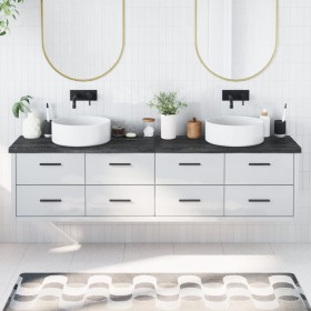 Dark brown treated wood bathroom countertop 200x40x(2-4) cm by vidaXL, Countertops - Ref: Foro24-3156267, Price: 113,36 €, Di...