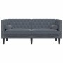 Sofá Chesterfield Gris oscuro 174 x 74.5 x 70.5 cm Terciopelo