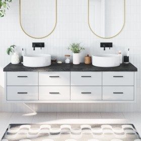 Dark brown treated wood bathroom countertop 200x50x(2-6) cm by vidaXL, Countertops - Ref: Foro24-3156270, Price: 159,32 €, Di...