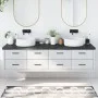 Dark brown treated wood bathroom countertop 200x50x(2-6) cm by vidaXL, Countertops - Ref: Foro24-3156270, Price: 157,32 €, Di...
