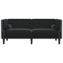 Sofá Chesterfield Otro Negro 174 x 74.5 x 70.5 cm Terciopelo