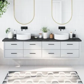 Encimera de baño madera tratada marrón oscuro 220x40x(2-4) cm de vidaXL, Encimeras - Ref: Foro24-3156275, Precio: 120,60 €, D...