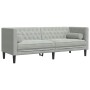 Sofá Chesterfield Gris claro 194 x 74.5 x 70.5 cm Terciopelo