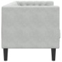 Sofá Chesterfield Gris claro 194 x 74.5 x 70.5 cm Terciopelo