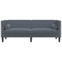 Sofá Chesterfield Gris oscuro 194 x 74.5 x 70.5 cm Terciopelo