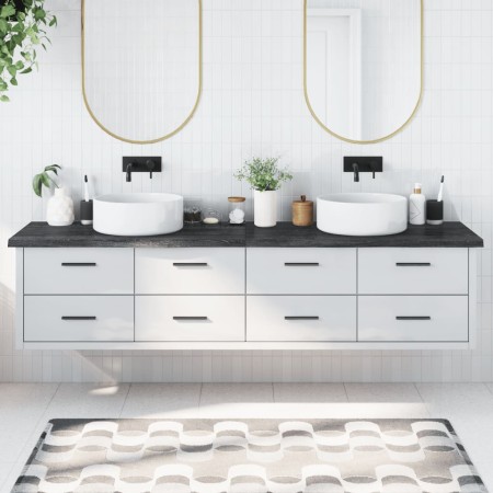 Dark brown treated wood bathroom countertop 220x60x(2-4) cm by vidaXL, Countertops - Ref: Foro24-3156279, Price: 169,02 €, Di...