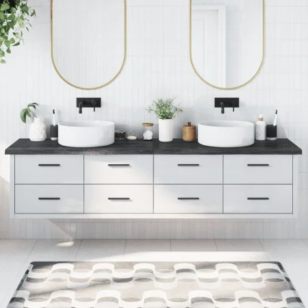 Encimera de baño madera tratada marrón oscuro 220x60x(2-4) cm de vidaXL, Encimeras - Ref: Foro24-3156279, Precio: 166,96 €, D...