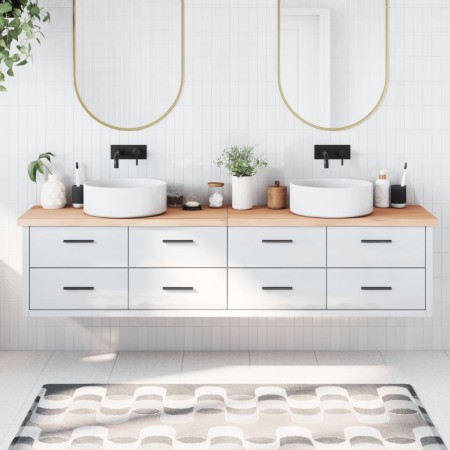 Untreated solid wood bathroom countertop 220x50x(2-4) cm by vidaXL, Countertops - Ref: Foro24-3156085, Price: 127,56 €, Disco...