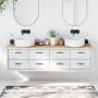 Unbehandelte Badezimmerarbeitsplatte aus Massivholz, 180 x 50 x (2–4) cm von vidaXL, Arbeitsplatten - Ref: Foro24-3156069, Pr...