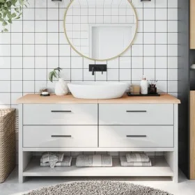 Solid untreated wood bathroom countertop 160x50x(2-4) cm by vidaXL, Countertops - Ref: Foro24-3156061, Price: 95,14 €, Discou...