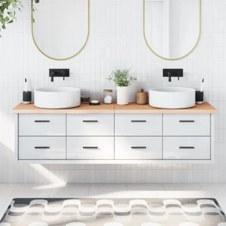 Encimera de baño madera maciza sin tratar 180x60x(2-4) cm de vidaXL, Encimeras - Ref: Foro24-3156071, Precio: 123,34 €, Descu...