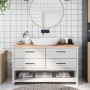 Untreated solid wood bathroom countertop 140x50x(2-4) cm by vidaXL, Countertops - Ref: Foro24-3156053, Price: 84,91 €, Discou...