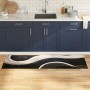 Alfombrilla de cocina Art Deco Negro 180 x 60 cm Terciopelo