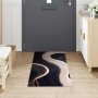 Alfombrilla de cocina Art Deco Negro 180 x 60 cm Terciopelo