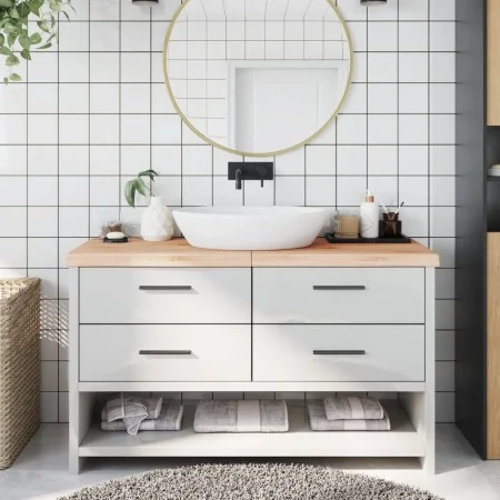 Solid untreated wood bathroom countertop 140x60x(2-6) cm by vidaXL, Countertops - Ref: Foro24-3156056, Price: 115,00 €, Disco...