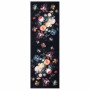 Alfombrilla de cocina Floral Negro 180 x 60 cm Terciopelo