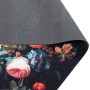Alfombrilla de cocina Floral Negro 180 x 60 cm Terciopelo