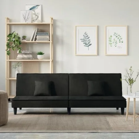 Schwarzes Samt-Schlafsofa von vidaXL, Sofas - Ref: Foro24-351911, Preis: 273,61 €, Rabatt: %