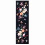 Alfombrilla de cocina Floral Negro 150 x 45 cm Terciopelo
