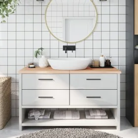 Untreated solid wood bathroom countertop 140x60x(2-4) cm by vidaXL, Countertops - Ref: Foro24-3156055, Price: 99,09 €, Discou...