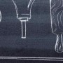 Alfombrilla de cocina Toile Negro 150 x 45 cm Terciopelo