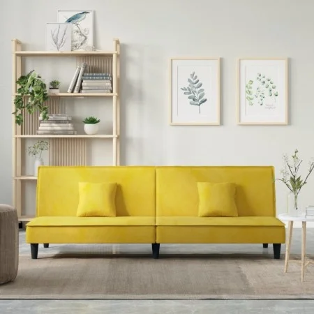 Gelbes Samt-Schlafsofa von vidaXL, Sofas - Ref: Foro24-351912, Preis: 244,61 €, Rabatt: %