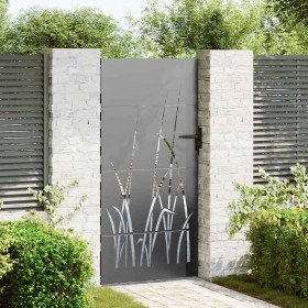 Puerta de jardín con cerradura Negro 85 x 175 cm Puerta de jardín con cerradura Negro 85 x 175 cm