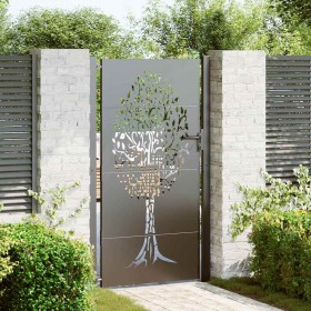 Puerta de jardín con cerradura Negro 105 x 200 cm Puerta de jardín con cerradura Negro 105 x 200 cm