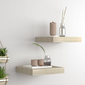 Schwimmende Wandregale 2 Stück MDF Eiche 23x23,5x3,8 cm von vidaXL, Regale und Regale - Ref: Foro24-323866, Preis: 22,87 €, R...