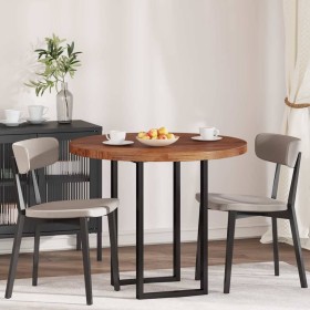 Encimera Marrón oscuro Ø 90 x 4 cm Madera de roble sólida Encimera Marrón oscuro Ø 90 x 4 cm Madera de roble sólida