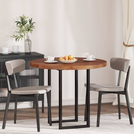 Encimera Marrón oscuro Ø 90 x 4 cm Madera de roble sólida