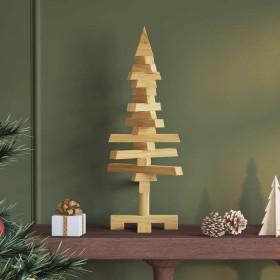 Árbol de Navidad de madera Marrón 60 cm Madera maciza de pino