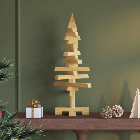 Árbol de Navidad de madera Marrón 60 cm Madera maciza de pino