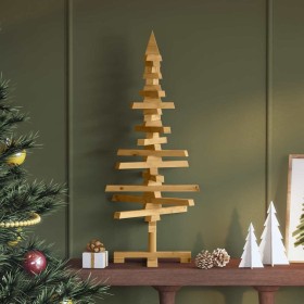 Árbol de Navidad de madera Marrón 90 cm Madera maciza de pino