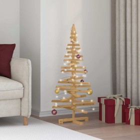 Árbol de Navidad de madera Marrón 120 cm Madera maciza de pino
