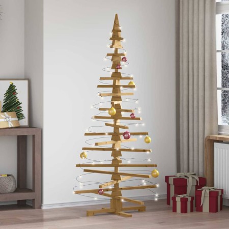 Árbol de Navidad de madera Marrón 180 cm Madera maciza de pino