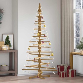 Árbol de Navidad de madera Marrón 210 cm Madera maciza de pino