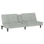Hellgraues Samtschlafsofa mit Getränkehalter von vidaXL, Sofas - Ref: Foro24-351920, Preis: 298,42 €, Rabatt: %