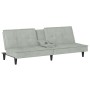 Light gray velvet sofa bed with cup holder by vidaXL, Sofas - Ref: Foro24-351920, Price: 306,70 €, Discount: %