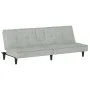 Hellgraues Samtschlafsofa mit Getränkehalter von vidaXL, Sofas - Ref: Foro24-351920, Preis: 298,42 €, Rabatt: %