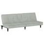 Hellgraues Samtschlafsofa mit Getränkehalter von vidaXL, Sofas - Ref: Foro24-351920, Preis: 306,70 €, Rabatt: %