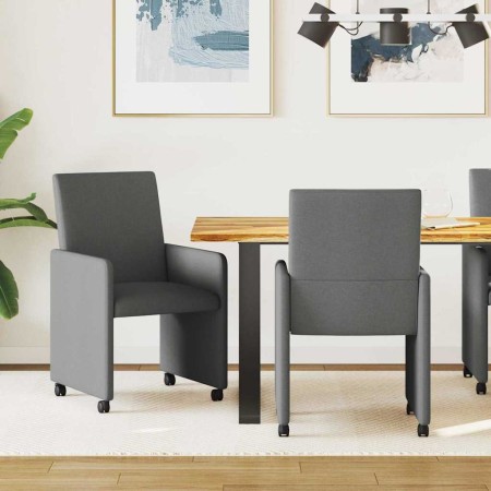 Sillas de comedor 2 pcs Gris oscuro 57 x 66 x 94 cm tela