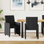Sillas de comedor con rueda 2 pcs Negro 57 x 66 x 94 cm tela