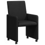 Sillas de comedor con rueda 2 pcs Negro 57 x 66 x 94 cm tela