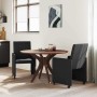 Sillas de comedor con rueda 2 pcs Negro 57 x 66 x 94 cm tela
