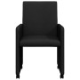 Sillas de comedor con rueda 2 pcs Negro 57 x 66 x 94 cm tela