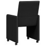 Sillas de comedor con rueda 2 pcs Negro 57 x 66 x 94 cm tela